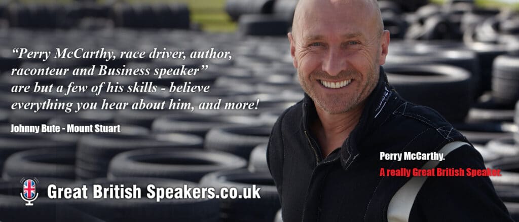 Perry McCarthy original Stig inspirational speaker at Great British Speakers