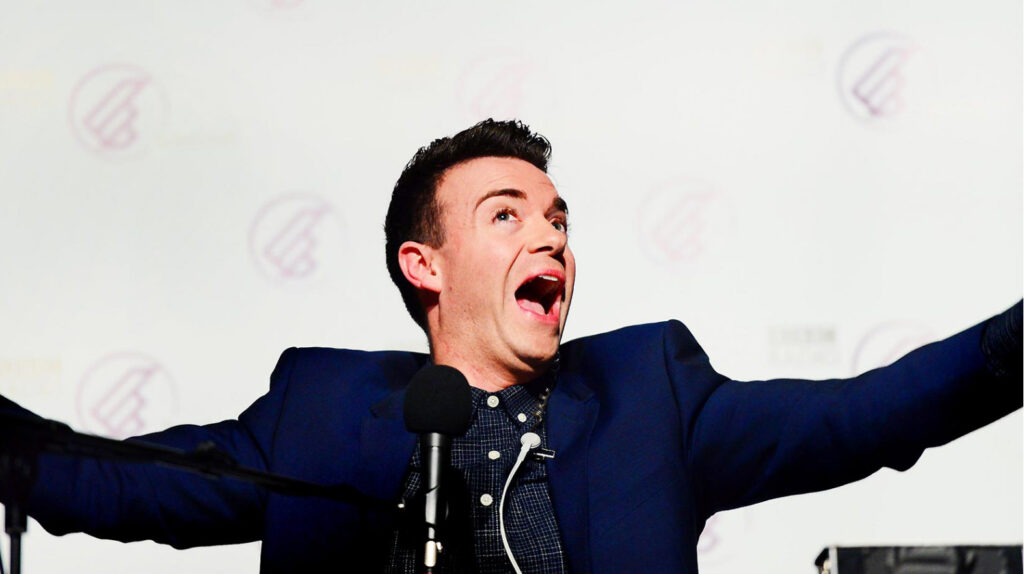 Des Clarke popular Scottish award winning comedian TV host at Great British Speakers