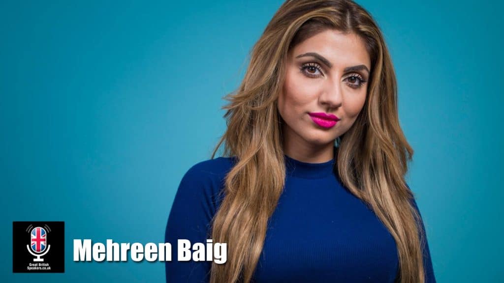 Mehreen Baig hire presenter, activist and blogger speaker book at agent Great British Speakers