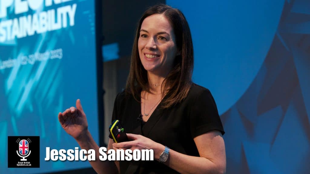 Jessica Sansom hire passionate sustainability speaker book at agent Great British Speakers.