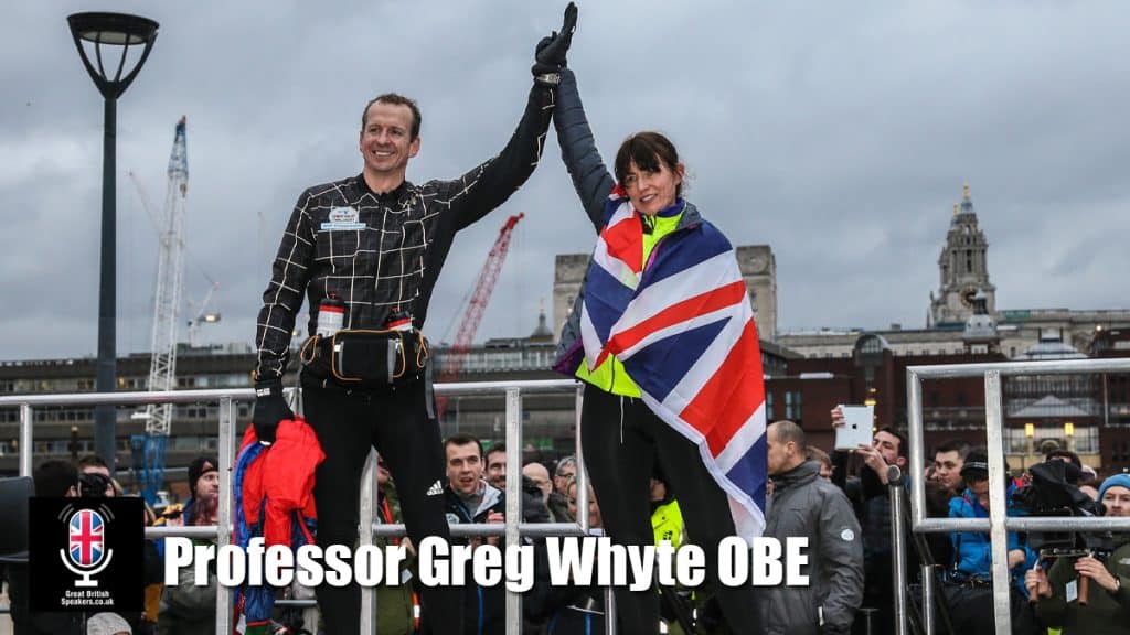 Professor Greg Whyte OBE hire former Olympic Penathlete speaker book at agent Great British Speakers..