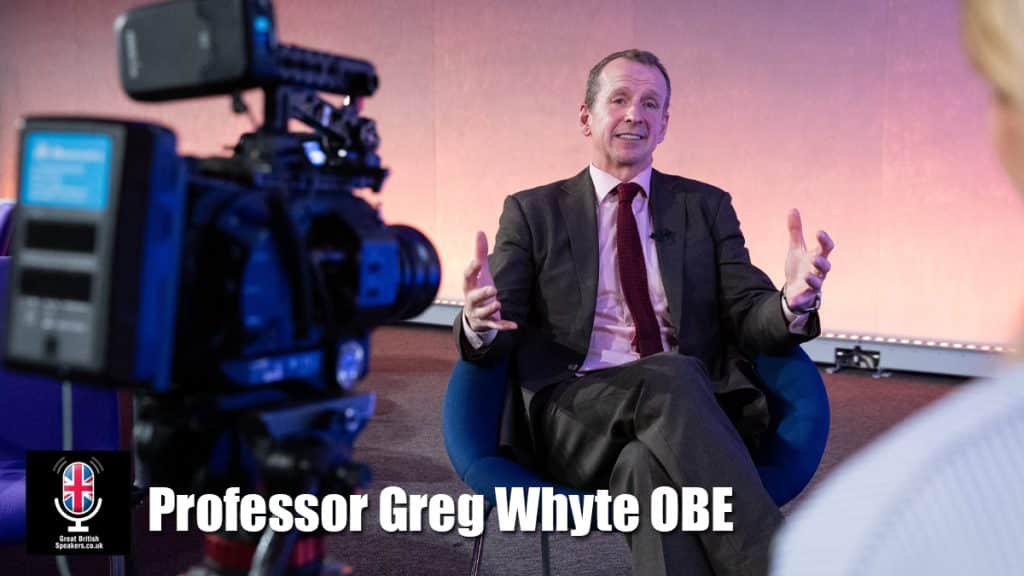 Professor Greg Whyte OBE hire former Olympic Penathlete speaker book at agent Great British Speakers..