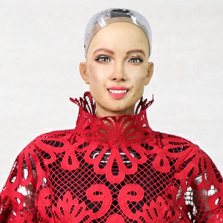 Sophia the Robot hire female humanoid robot speaker book at agent Great British Speakers