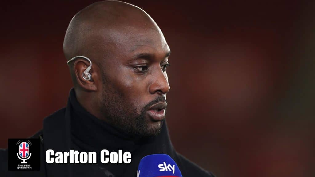 Carlton Cole hire former professional footballer speaker book at agent Great British Speakers