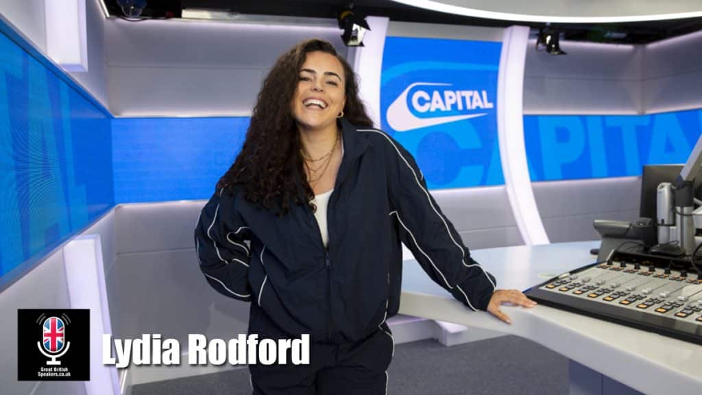 Lydia Rodford hire radio presenter speaker book at agent Great British Speakers