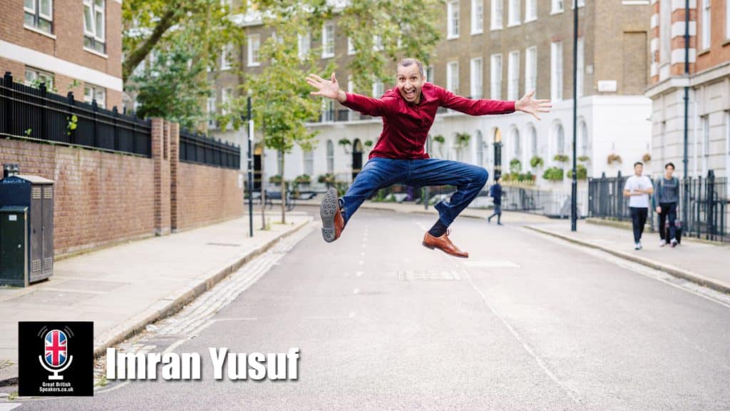 Imran Yusuf hire stand-up comedian speaker book at agent Great British Speakers