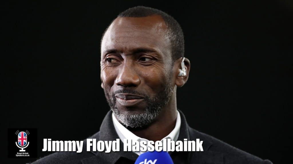 Jimmy Floyd Hasselbaink hire Dutch professional football manager speaker book at agent Great British Speakers