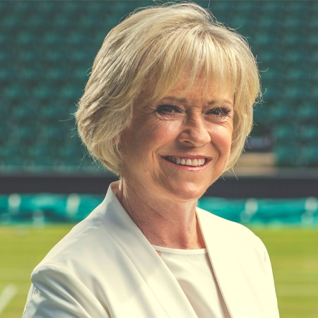 Sue Barker OBE hire former tennis Champion speaker book at agent Great British Speakers