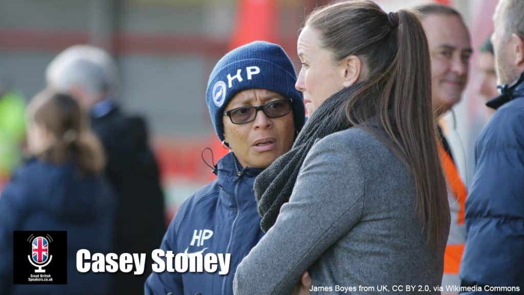 Casey Stoney hire English professional football manager speaker book at agent Great British Speakers