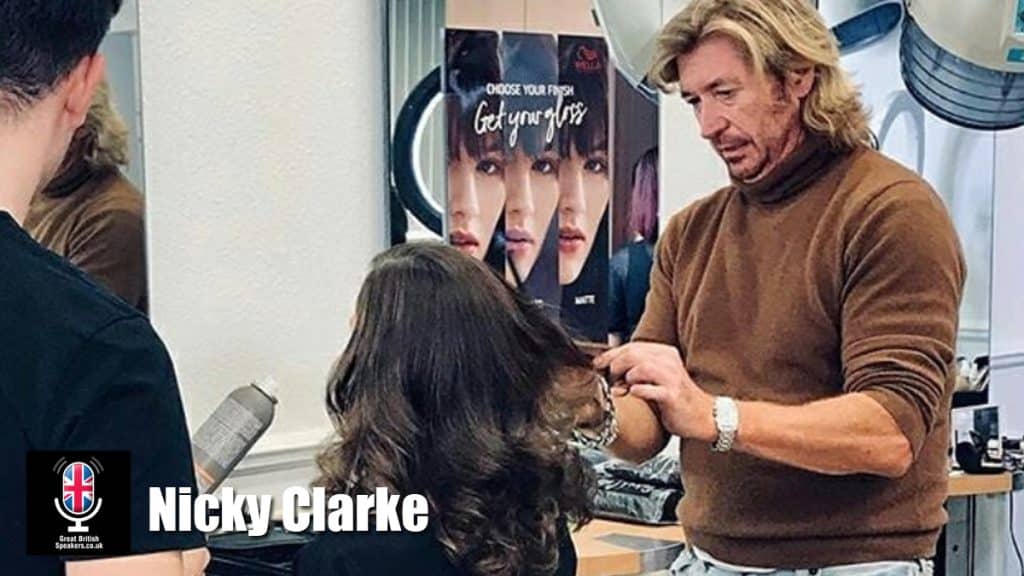 Nicky Clarke hire English hairstylist speaker book at agent Great British Speakers